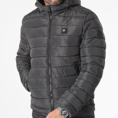 Doudoune Chauffante Capuche Gris Anthracite