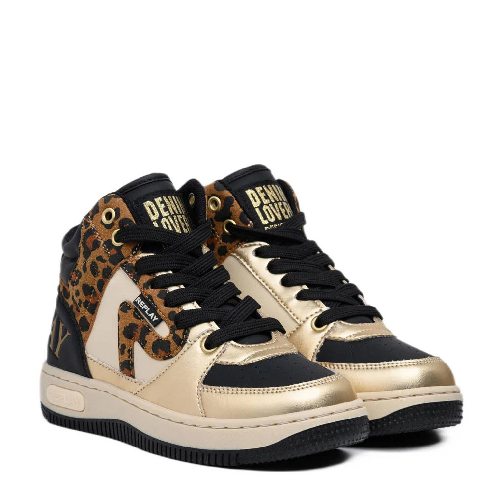 REPLAY Epic JR 20sneakers zwart/panter/goud