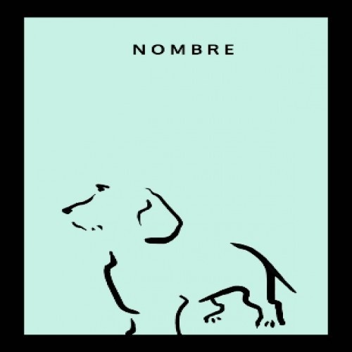 Ilustração de Terrier em formato A4 com moldura preta na cor menta.
