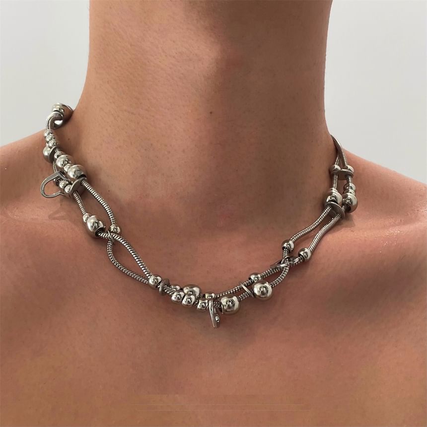 Lilafey - Roestvrijstalen bolletjesketting