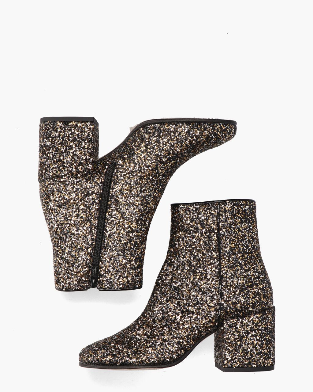 Nubikk Gigi Roma Glitter Zwart/Goud/Zilver Dames Enkelboots