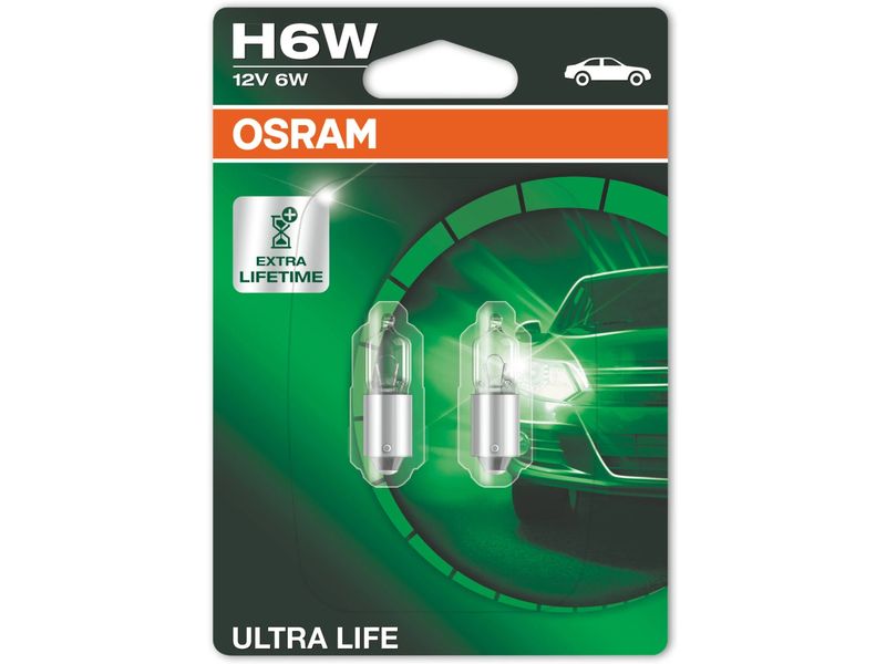 OSRAM Glühlampe ULTRA LIFE 12V 6W BAX9s PKW Auto-Glühbirne