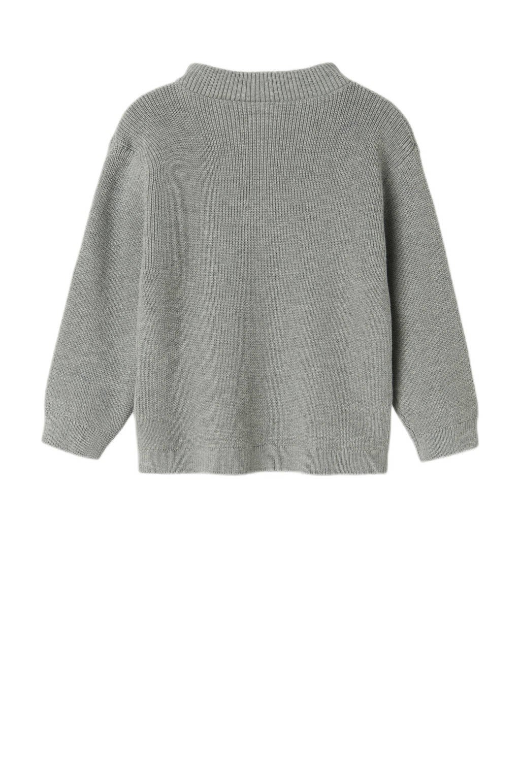 NAME IT MINI trui grijs melange gebreid
