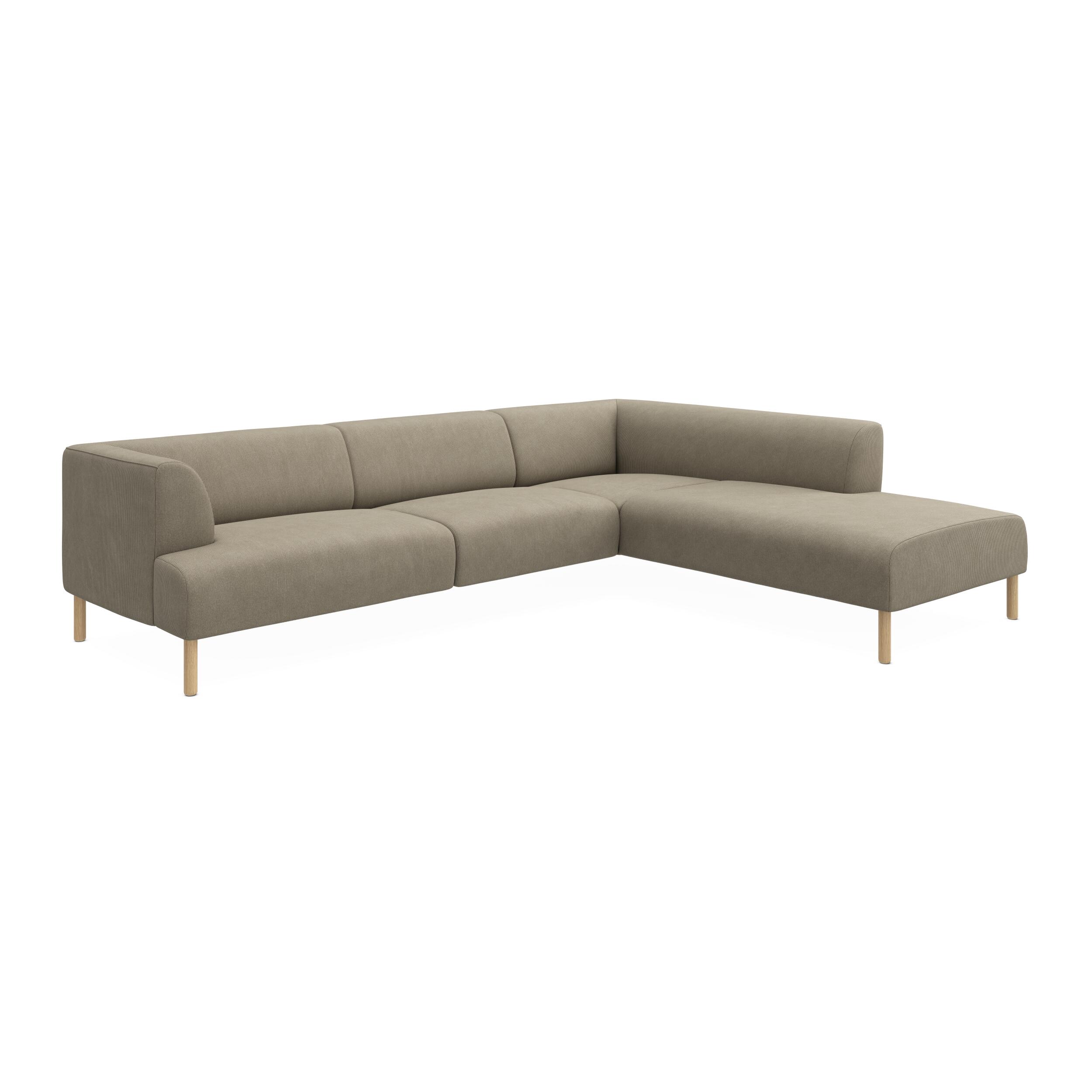 Teron højrevendt sofa med pufafslutning