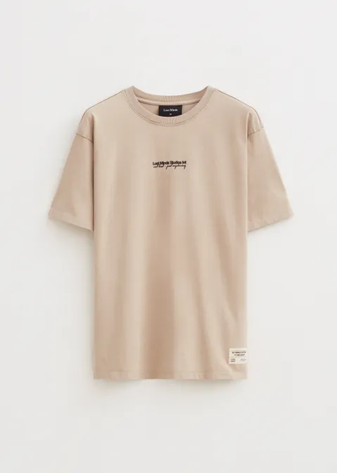 T-shirt met print studio zand (ZAND)