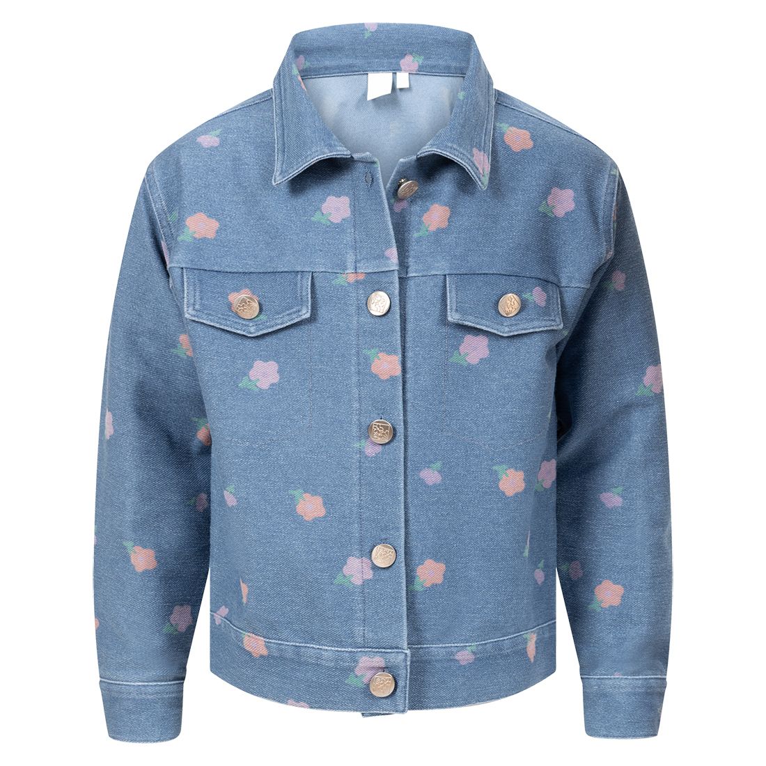 Denimjakke med blomsterprint Jenny