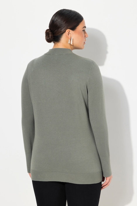 Pullover, Stehkragen, Langarm, Rippbündchen
