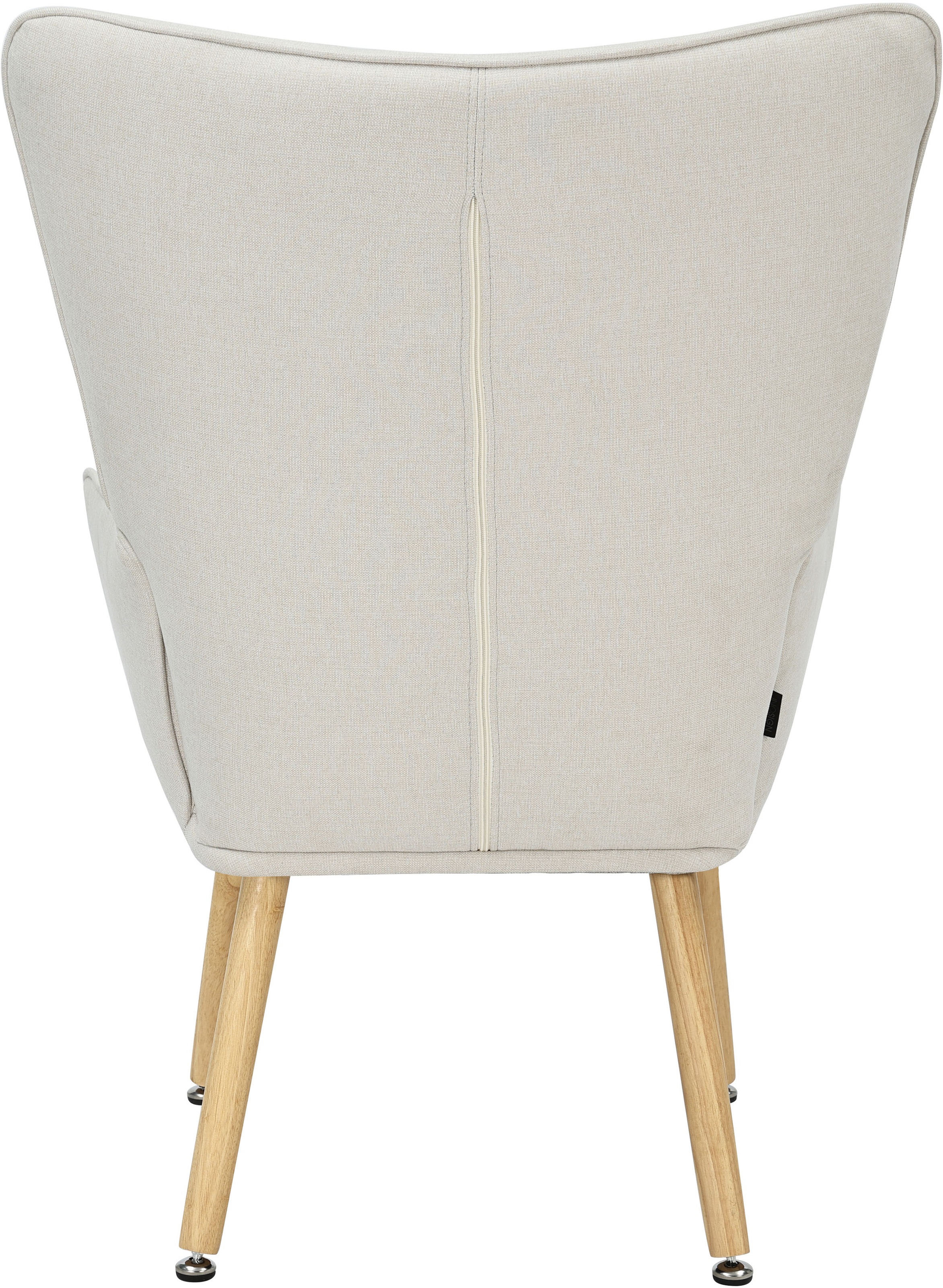 GOODproduct Ohrensessel »PERHAM, Sessel mit Hocker im Set, Knopfheftung, Massivholz-Füsse,« komfortabler Relaxsessel und Sitz-Hocker mit Strukturbezug