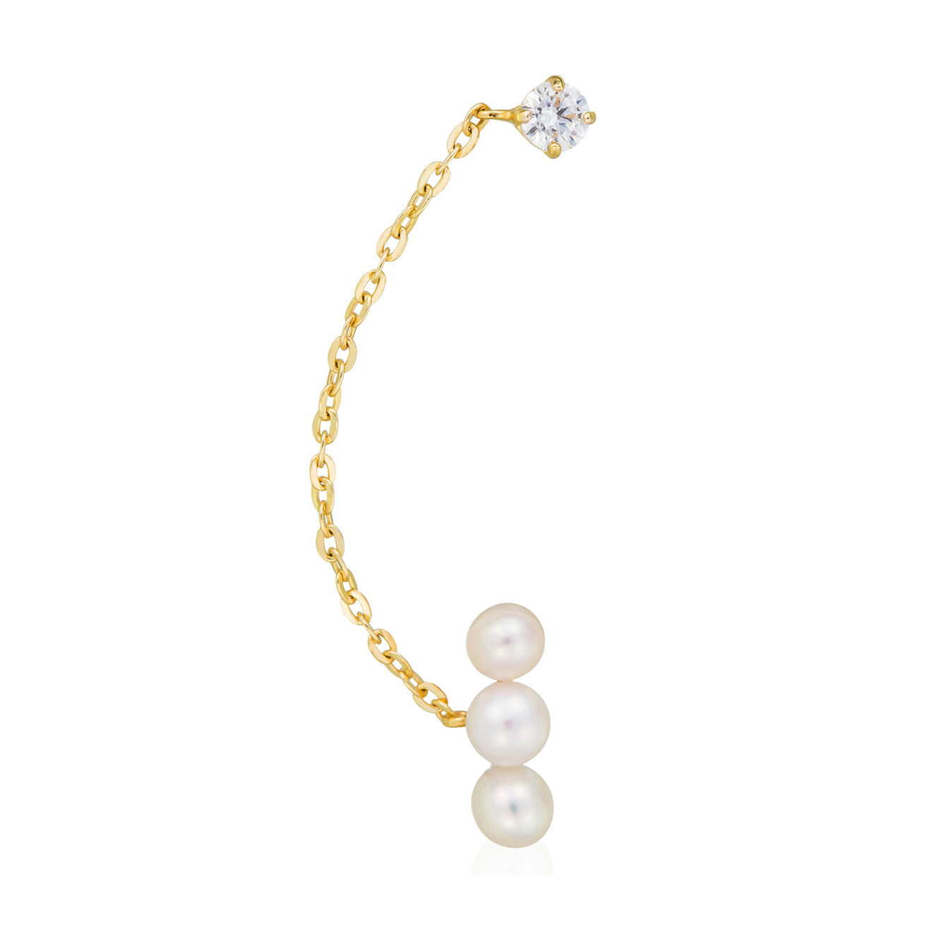 Instant d'Or Boucle d'oreille unitaire Perle montante or jaune