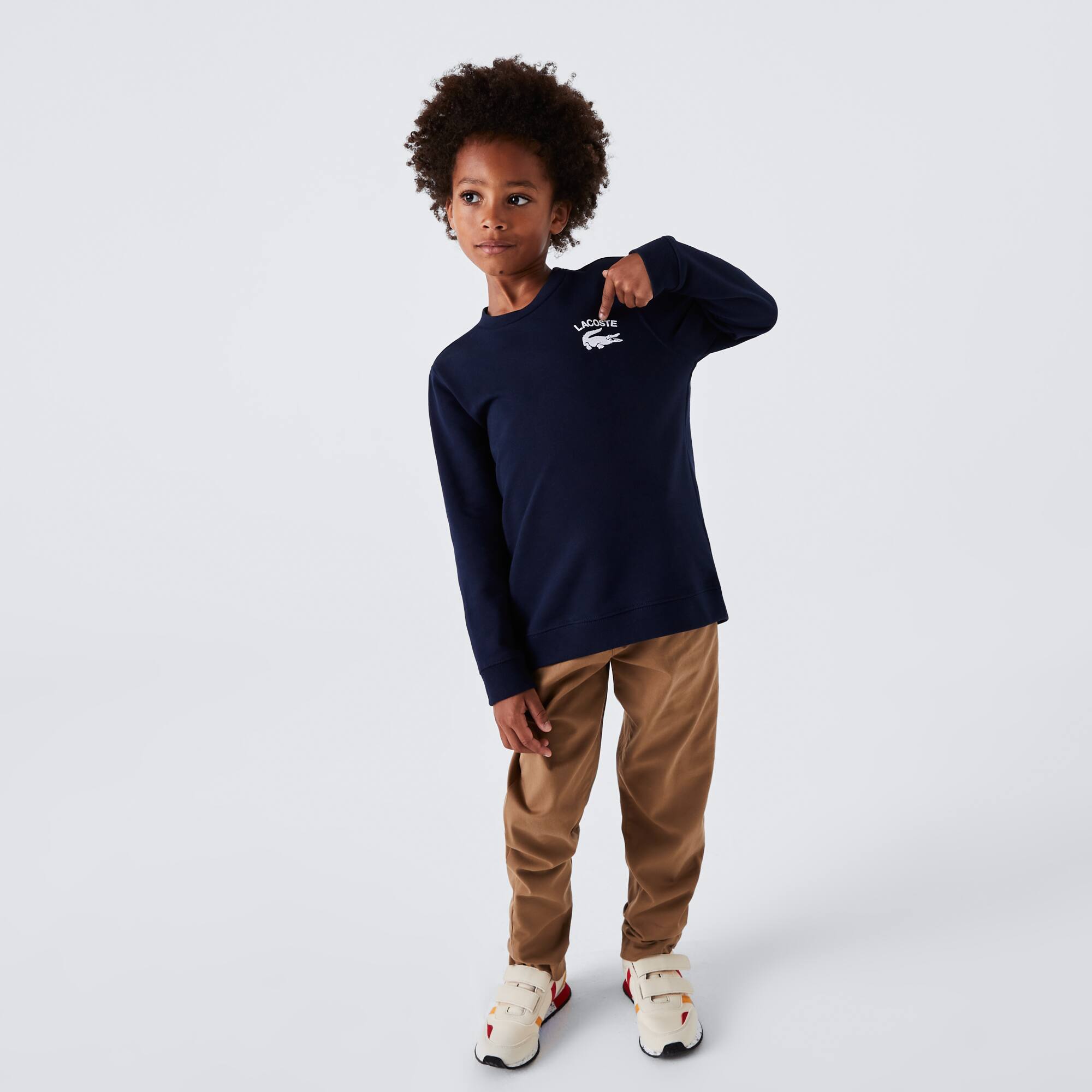 Sweatshirt garçon Lacoste à col rond finitions bord-côtes Pullovers & Sweatshirts - Bleu - Lacoste - Garçon