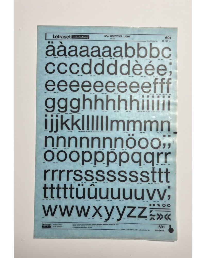 letraset-691- HELVETICA LIGHT - 96pt