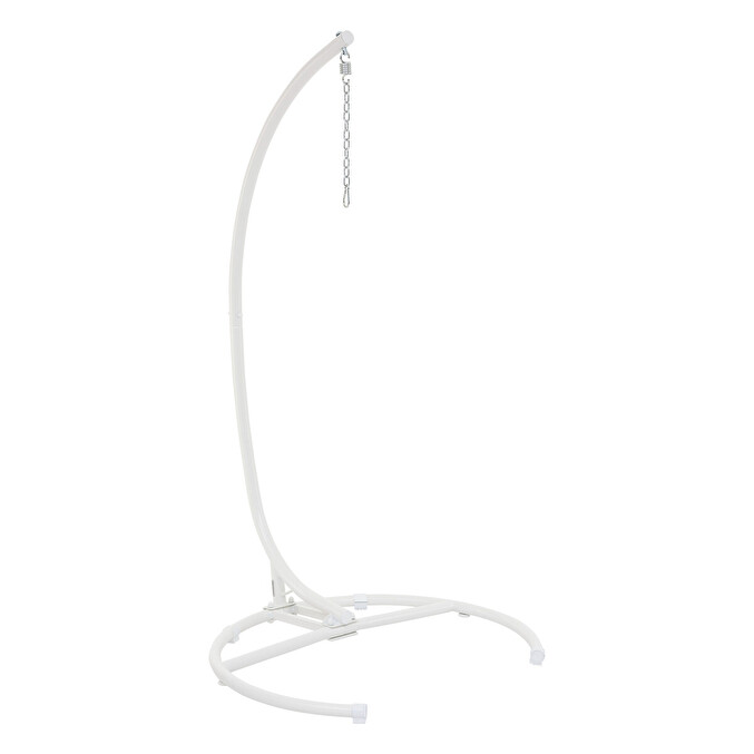 Fauteuil oeuf suspendu ORBIANA Taupe & Blanc + 1 pied réglable PANAO