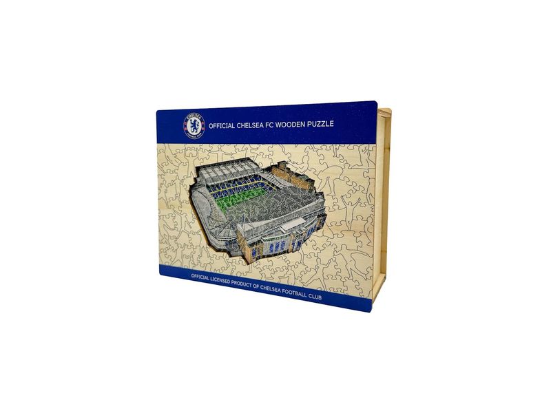 Iconic Puzzle Chelesea FC – Stamford Bridge Stadium Offizielles Holzpuzzle, Grösse M