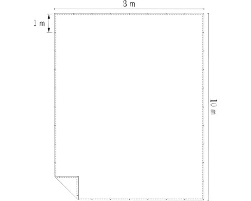 Geweven zeildoek 140 g wit 8 x 10 m