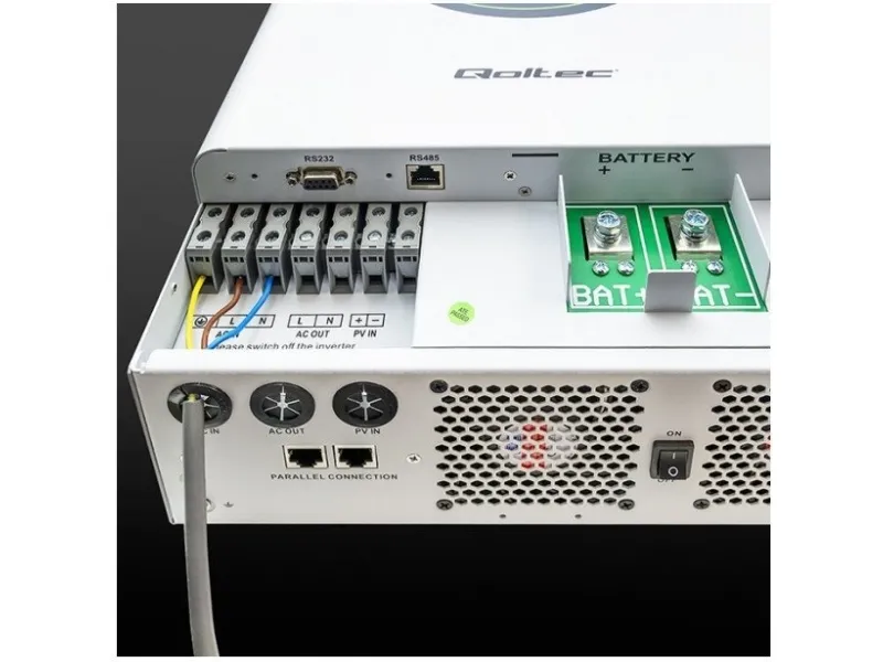 Qoltec Modular Off-Grid Solar Hybrid Inverter 6.2kVA| 6.2kW | 120A | MPPT | 12 enheder | BMS | Sinus | Wi-Fi option | Power Factor 1.0