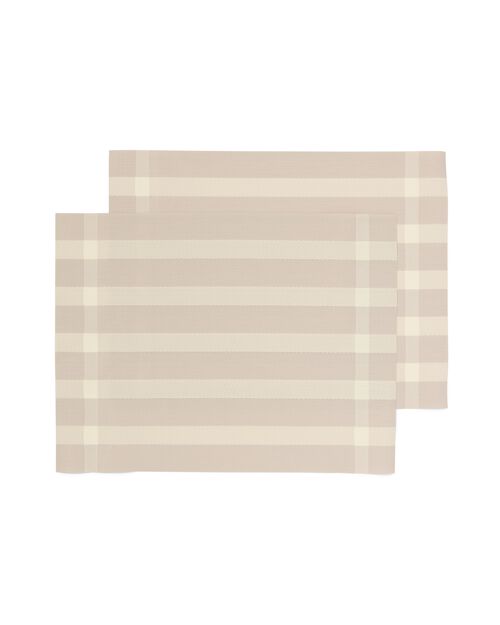 2 sets de table en plastique tissé 35x45 beige à rayures