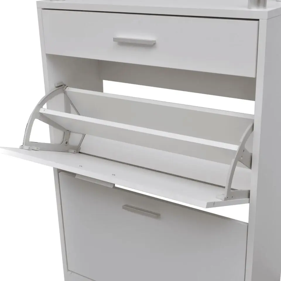 vidaXL - Houten Schoenenkast - Wit - Hout