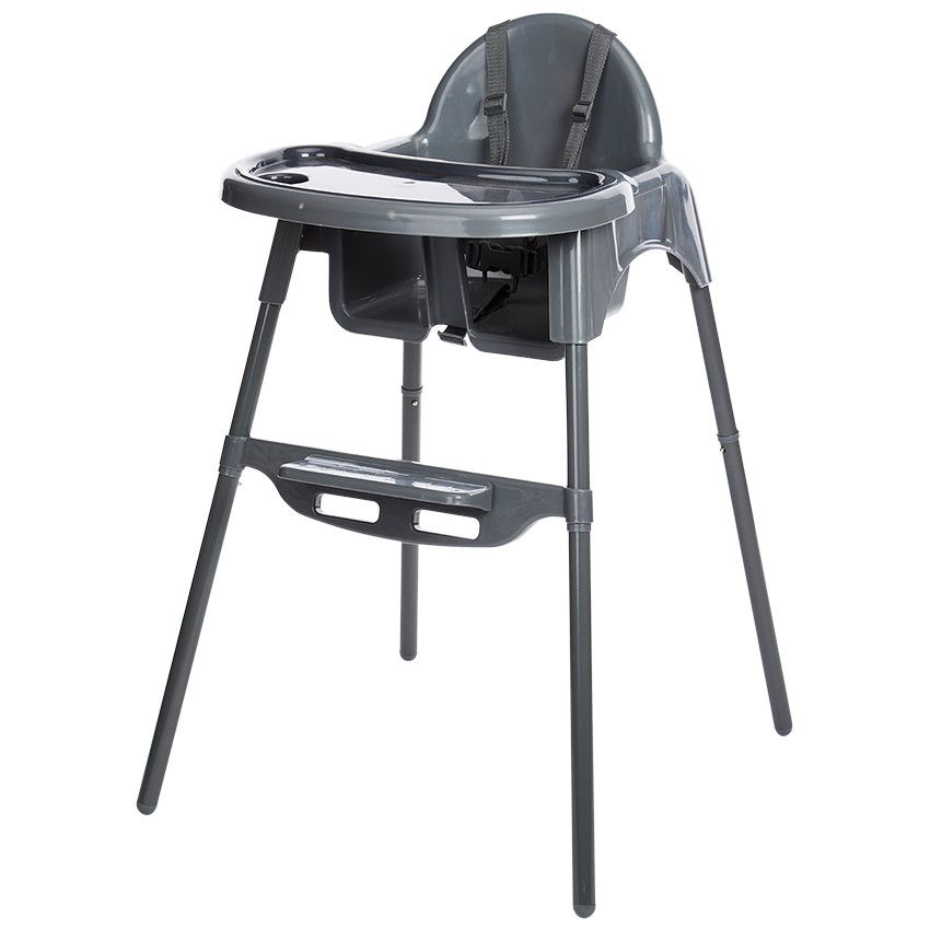 Chaise-haute fixe 2 en 1 Capucine grise - Ecru
