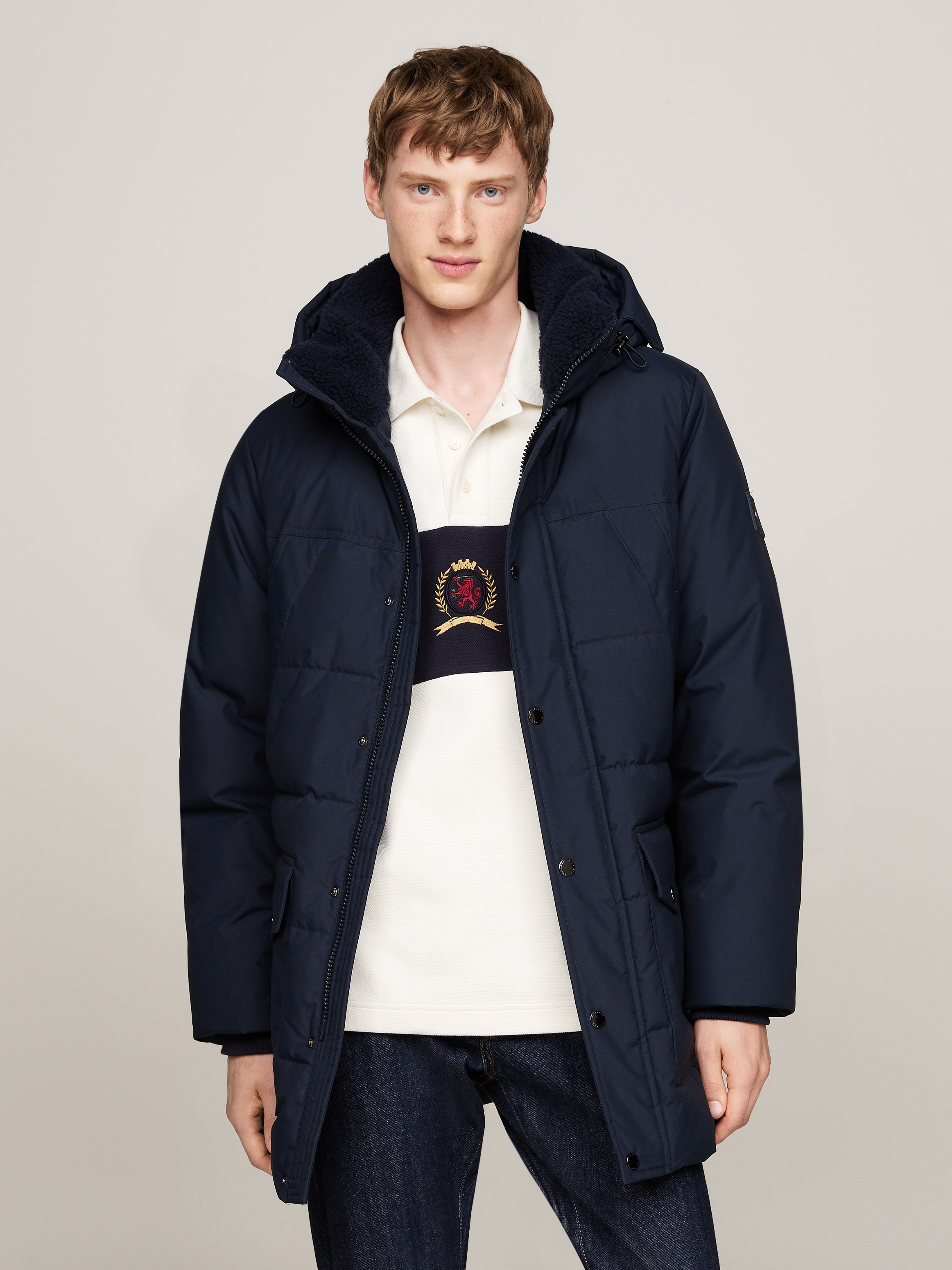 Tommy Hilfiger Parka »ROCKIE UTILITY PARKA« mit Kapuze Winterjacke, Outdoorjacke hoch geschlossen, Stehakragen mit Fellimitat