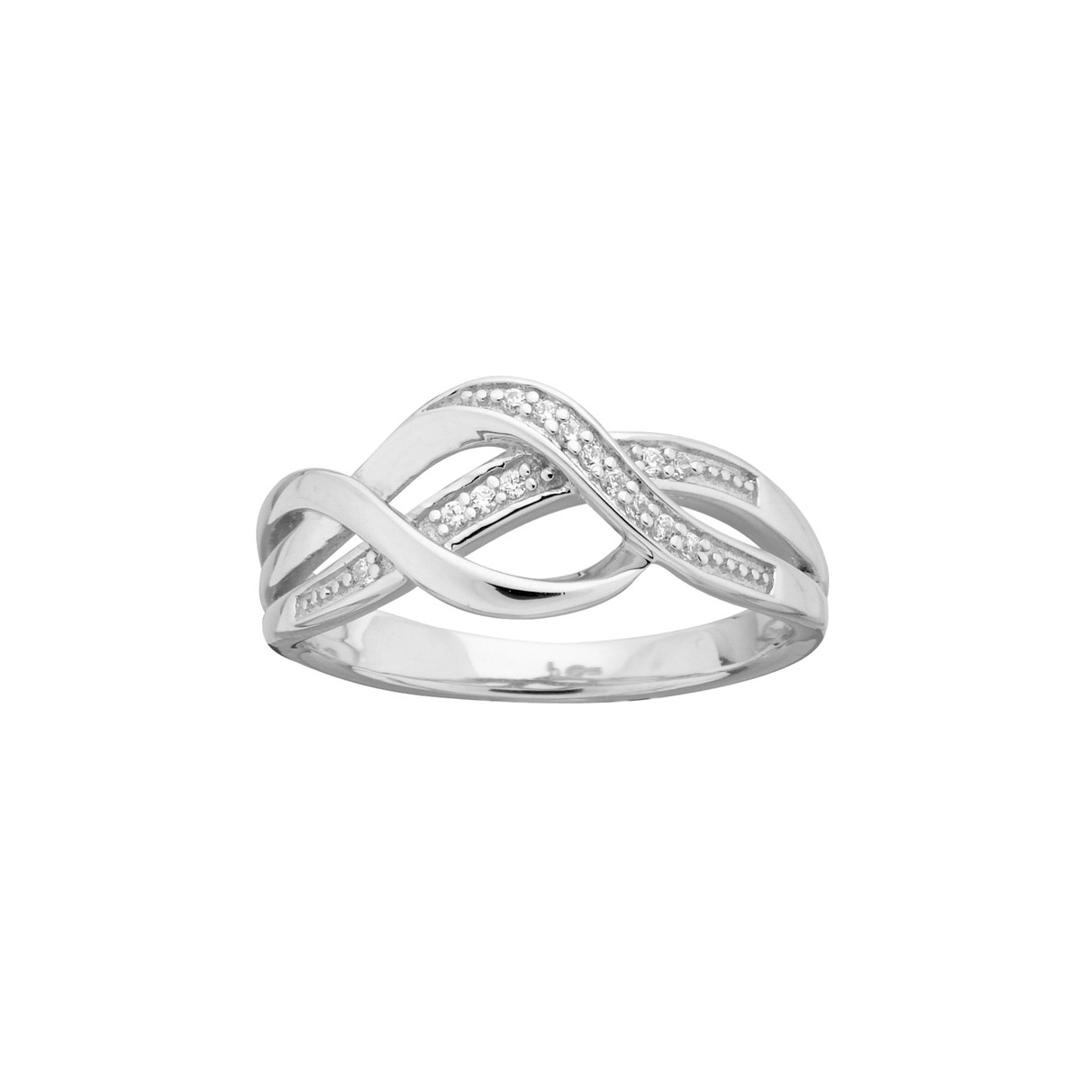 Bague en Argent avec oxyde de zirconium blanc