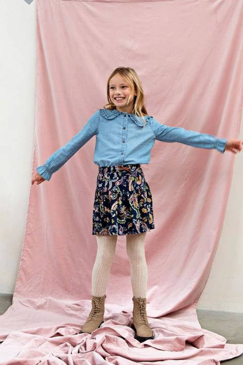 Like Flo blouse met ruches blauw