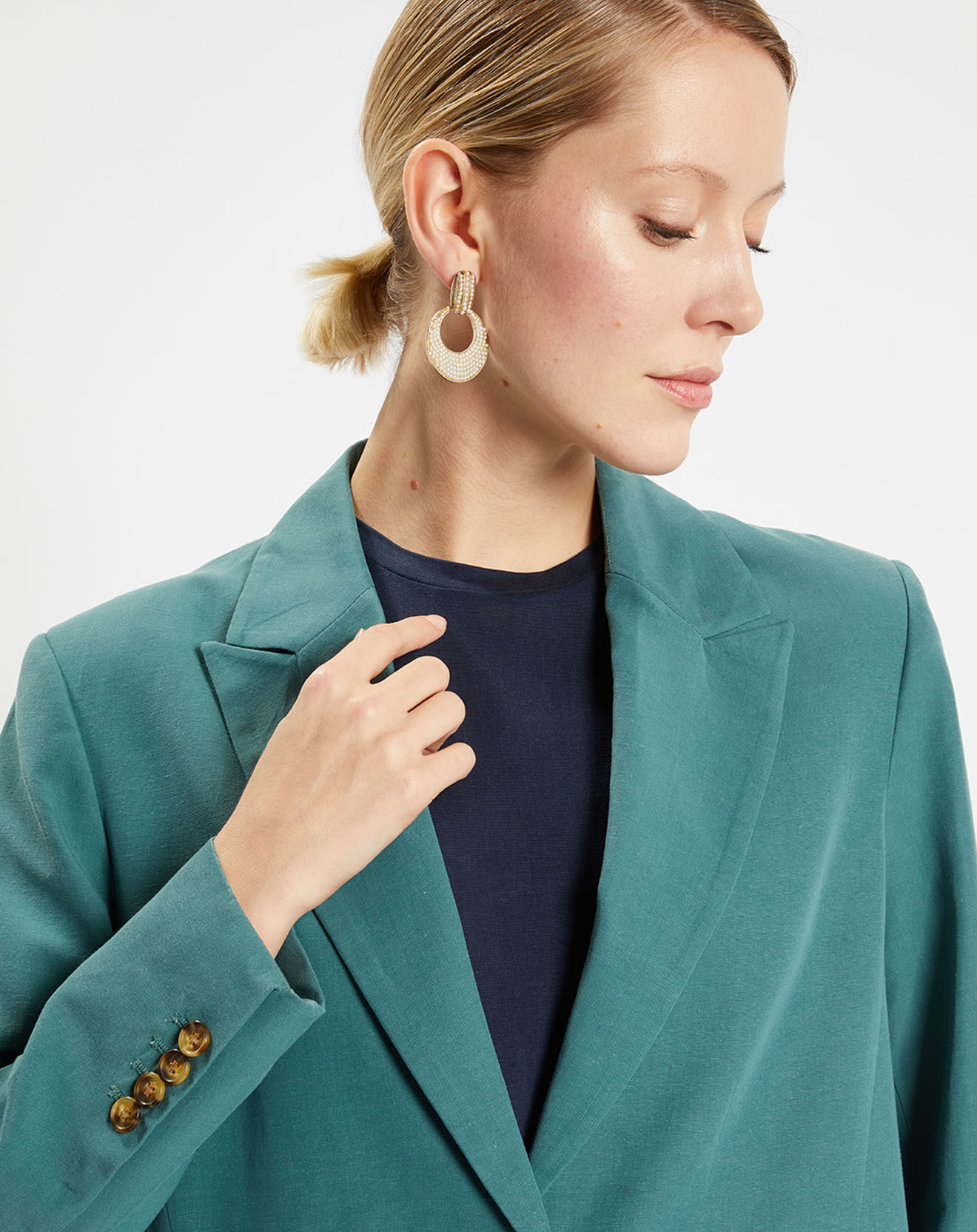 Jodhpur Veste de Blazer fluide bleu canard