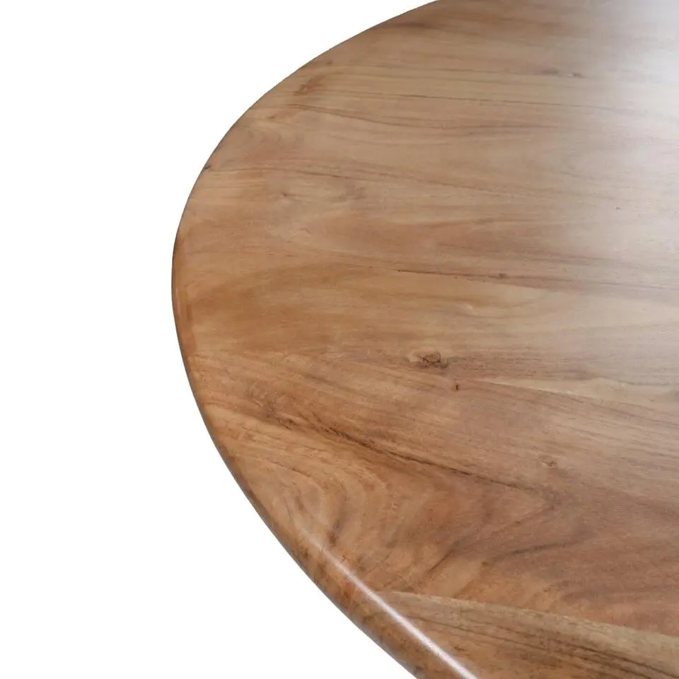 Eettafel Rond Ø120cm - Acaciahout - Naturel - Eettafel Tijn