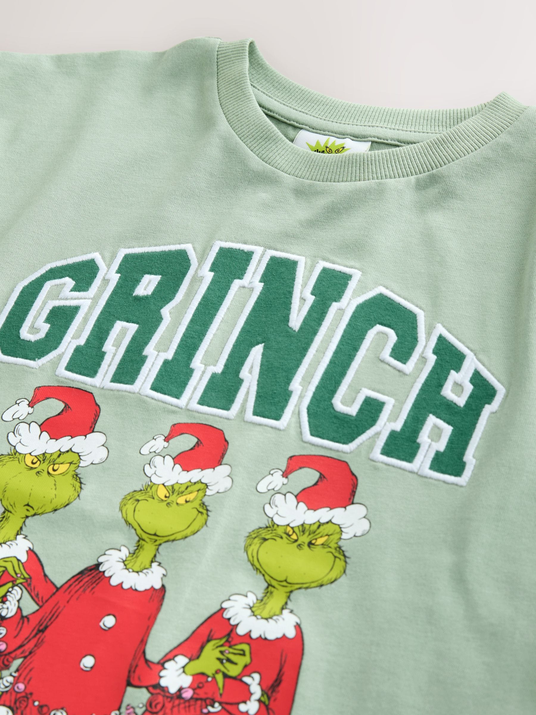 Saliegroene Grinch - Kerstshirt met korte mouwen (3-16 jr)