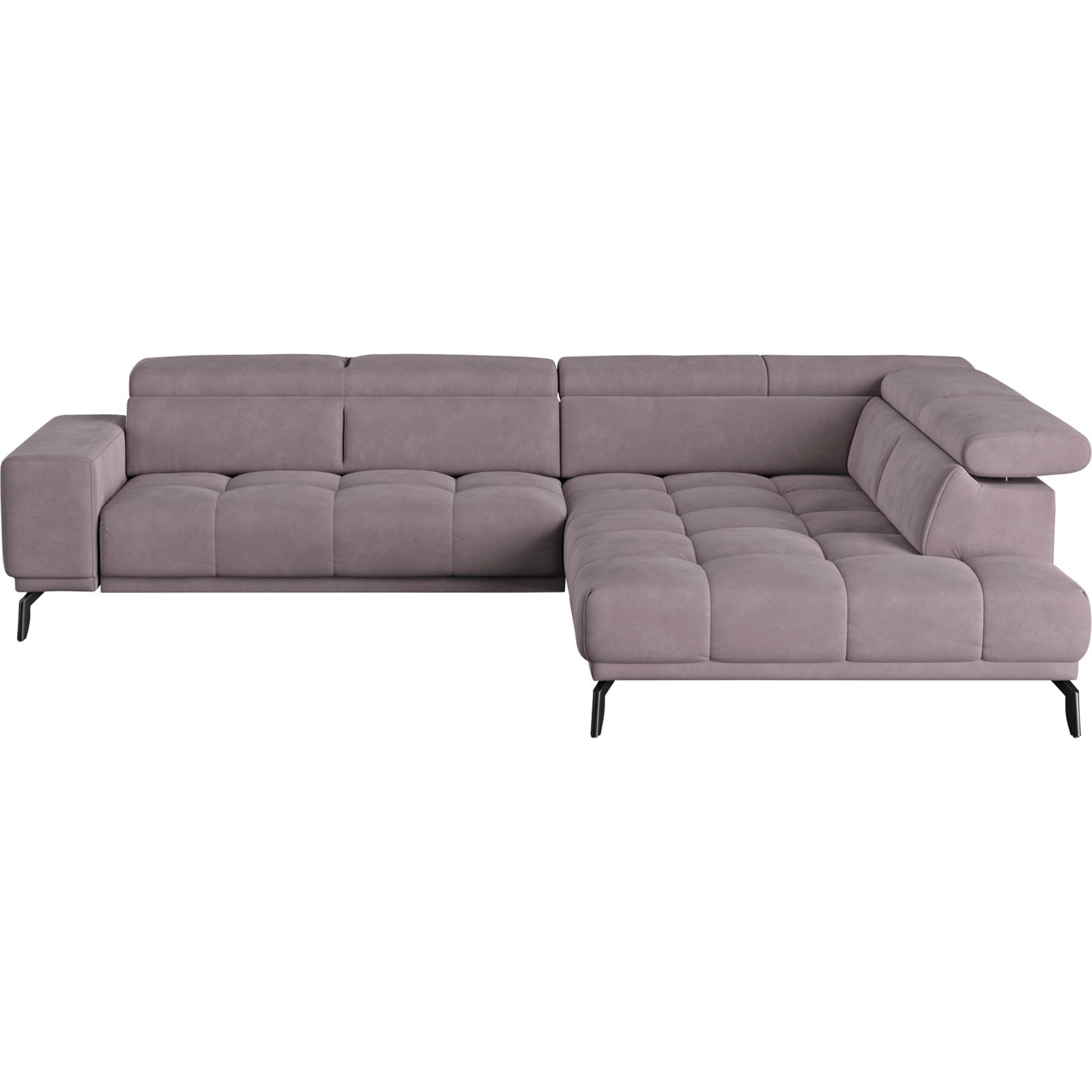 Ecksofa Jamba Stoff silber, Ottomane rechts