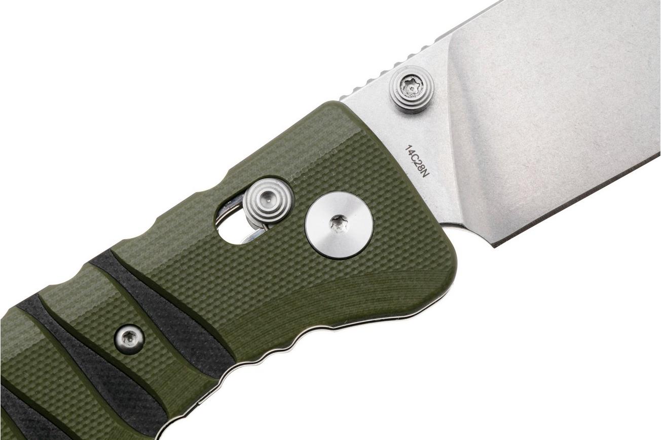 QSP Knife Ripley QS160-C1 Stonewashed 14C28N Olive Green Black G10, zakmes, Keanu Alfaro design