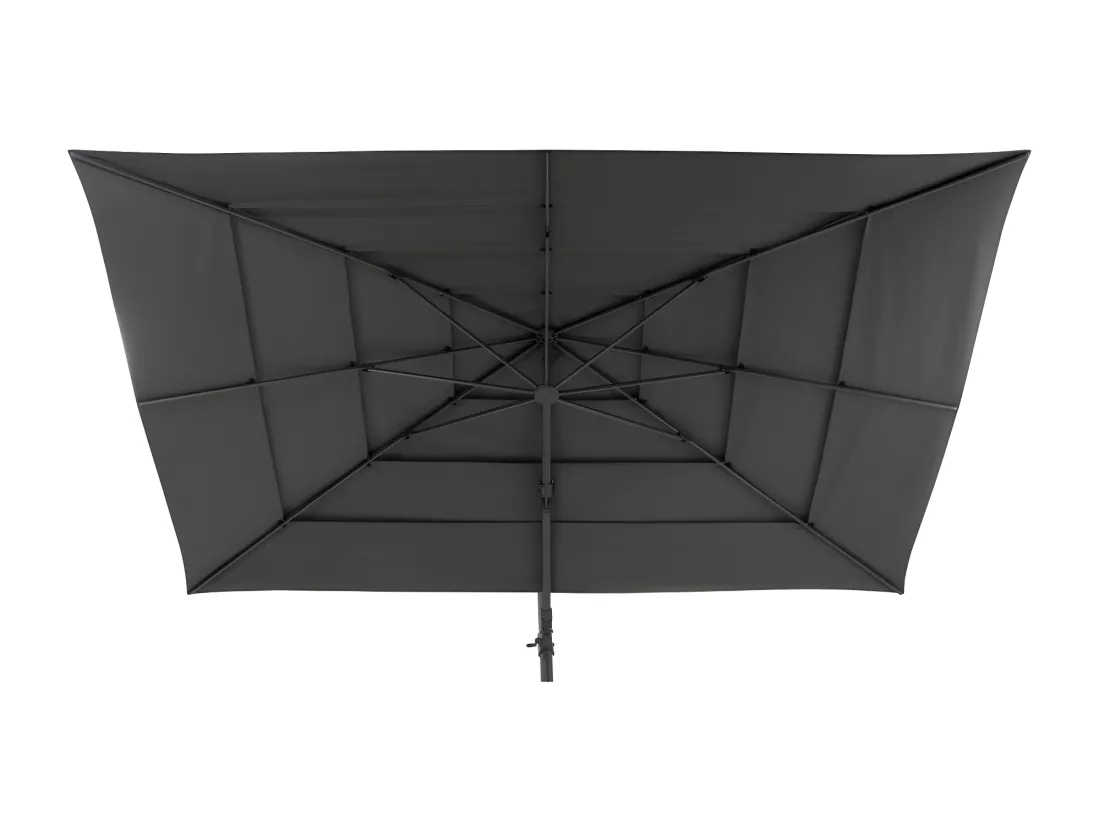 Parasol 4x3 m Melhia multi toiles oléfine anthracite Hespéride