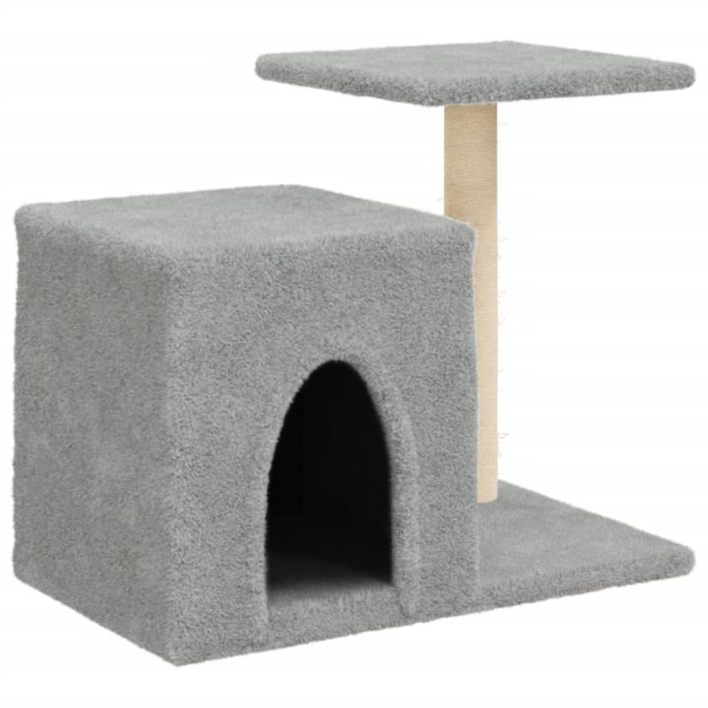 Arranhador para gatos vidaXL com hastes de sisal cinza claro, 50,5 cm