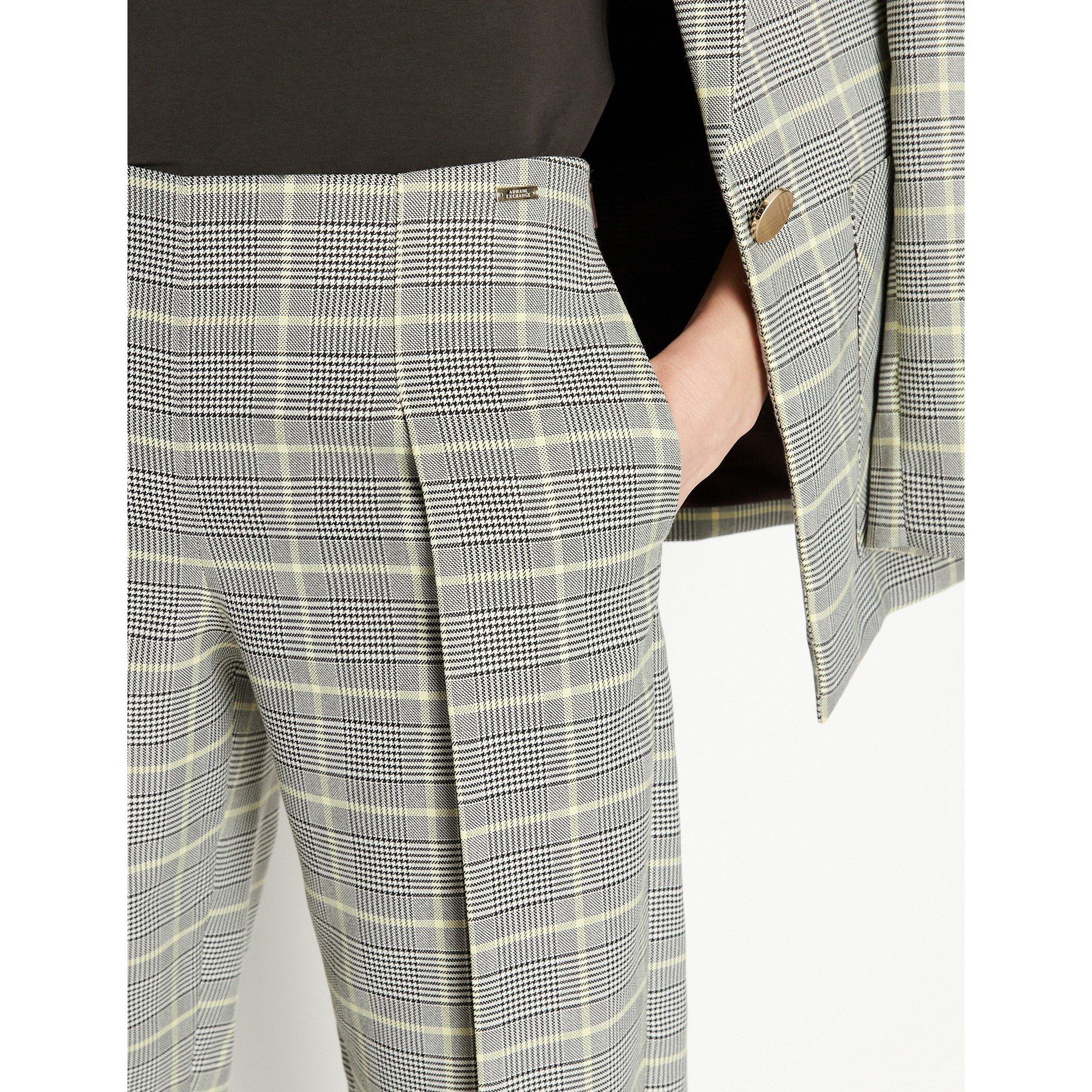 Armani Exchange Checkered Pleat Detail Trousers