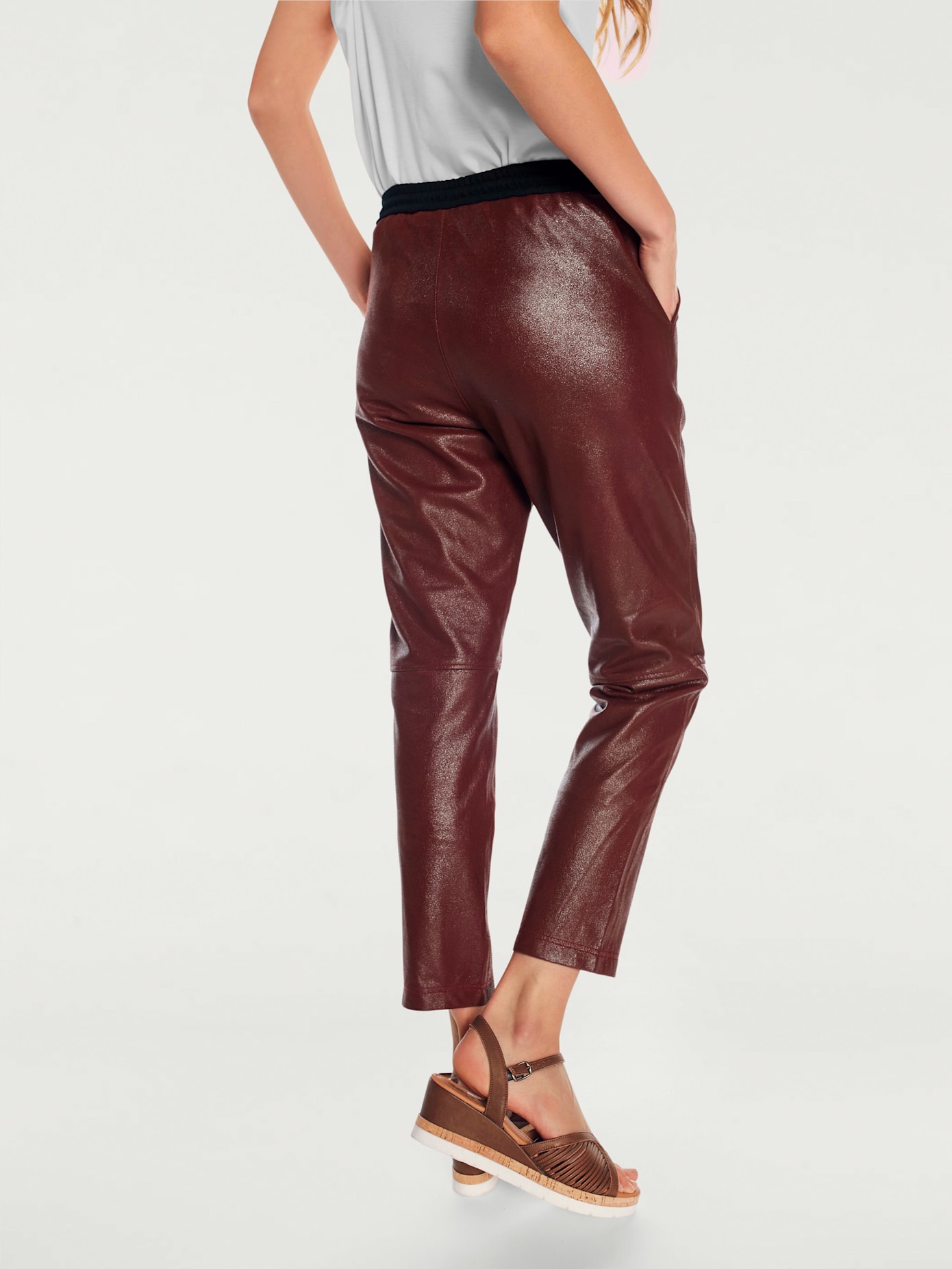 Pantalon de jogging en cuir forme jogging tendance