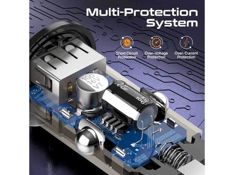 Promate TransDrive-65W USB-Ladegerät Autoladegerät mit Power Delivery