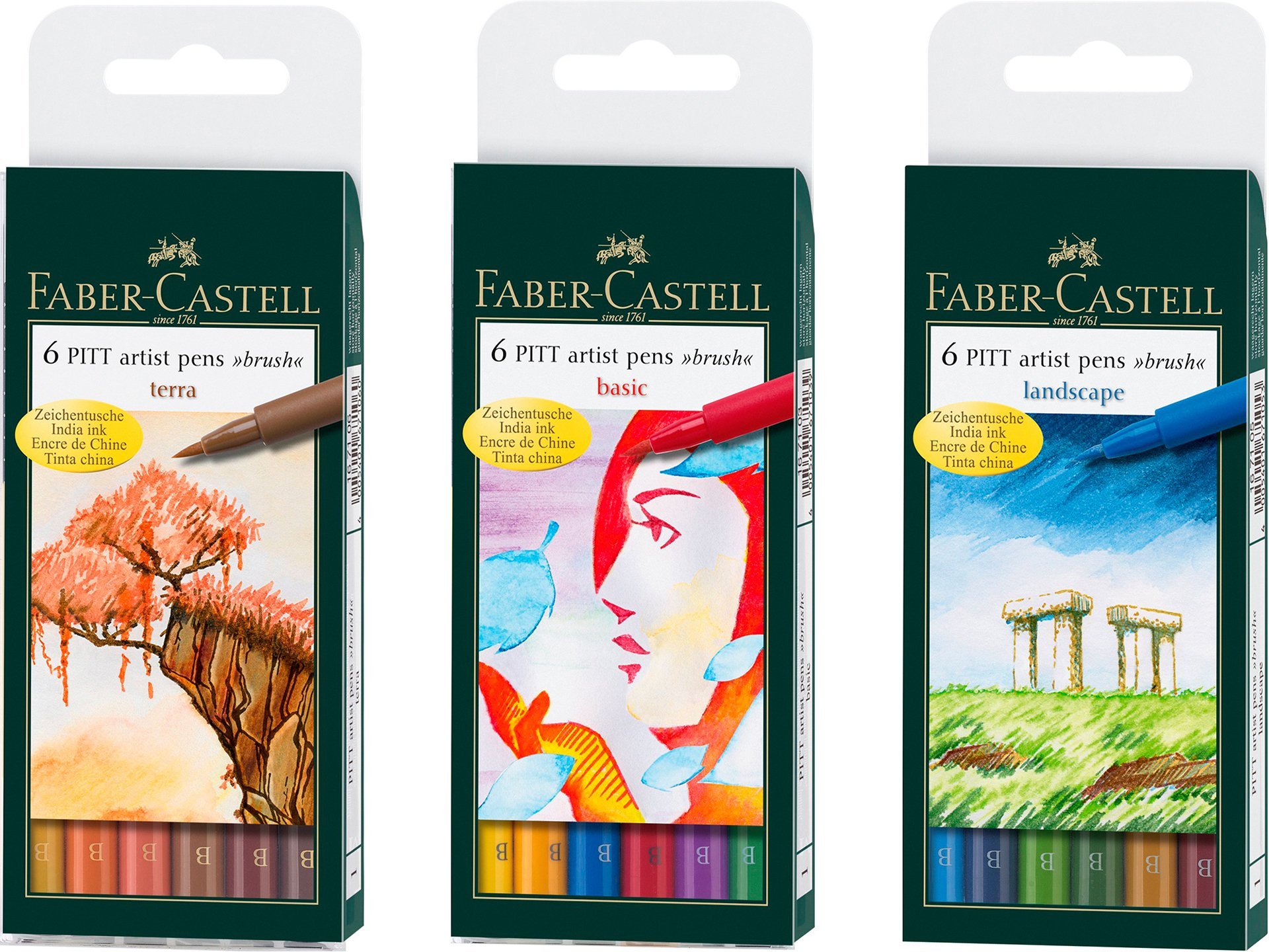 Faber-Castell Pitt Artist Pen B, 6er-Set