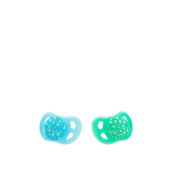 Lot de 2 sucette orthodontique   Vert et bleu        0-6 mois   de               Twistshake