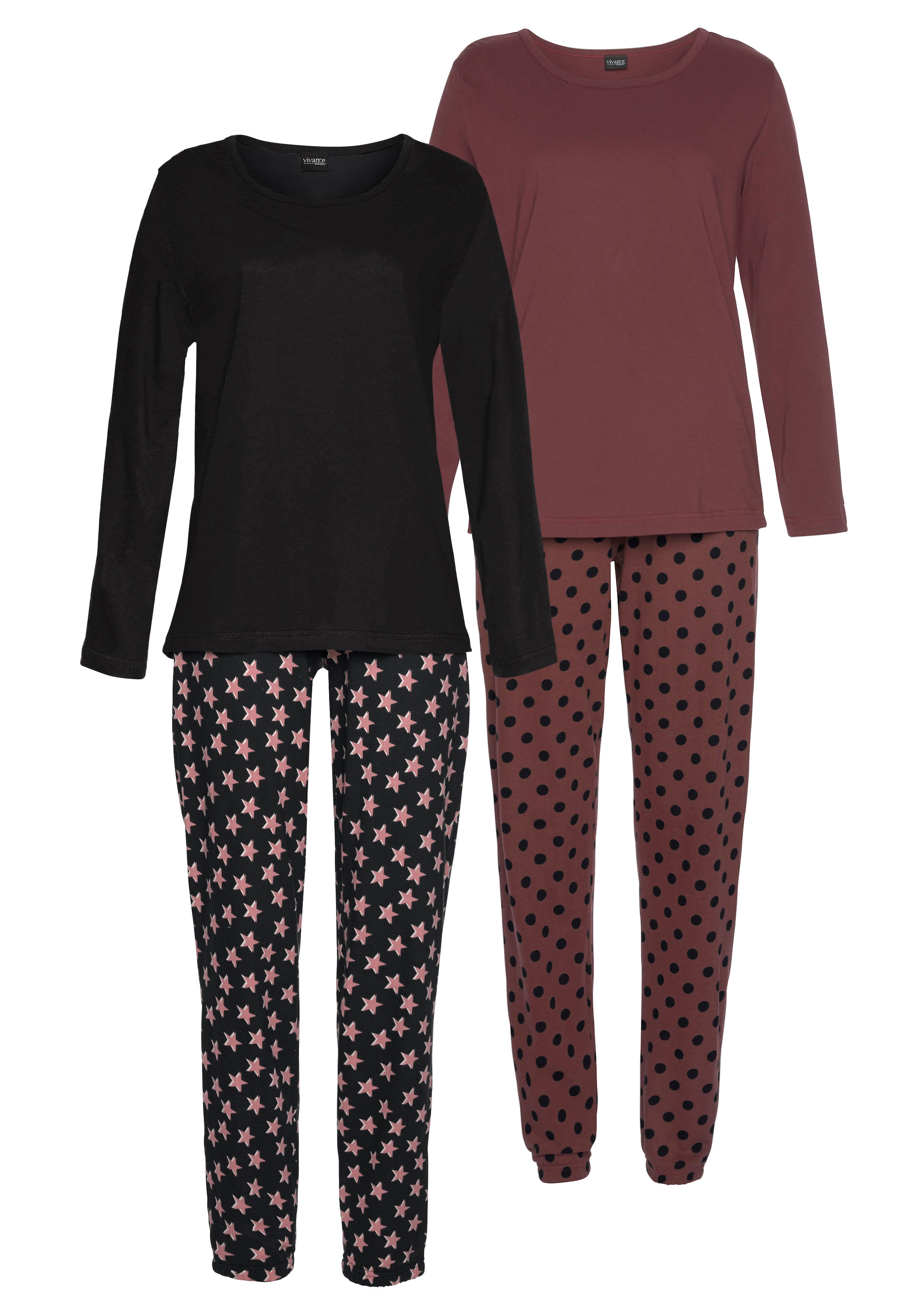 Vivance Dreams Pyjama 2 Stück, 4 Stk. tlg., mit Sternenmuster