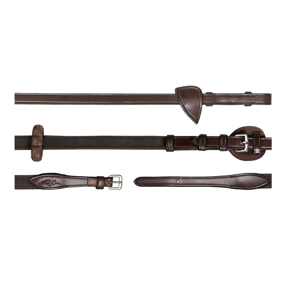 Dy'on NEW ENGLISH COLLECTION - Rênes ajustables cuir 5/8 brun