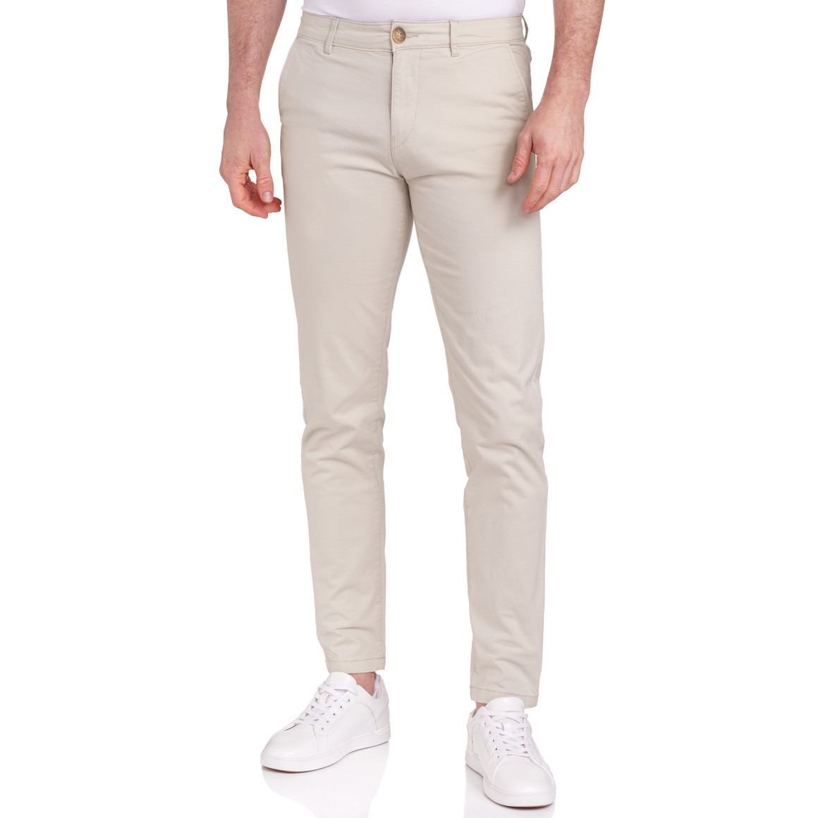 VanVaan Herren Chinohose in Unifarben hellbeige