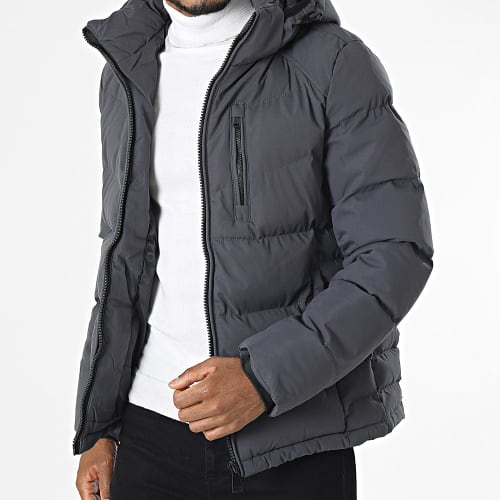 Doudoune Capuche Gris Anthracite