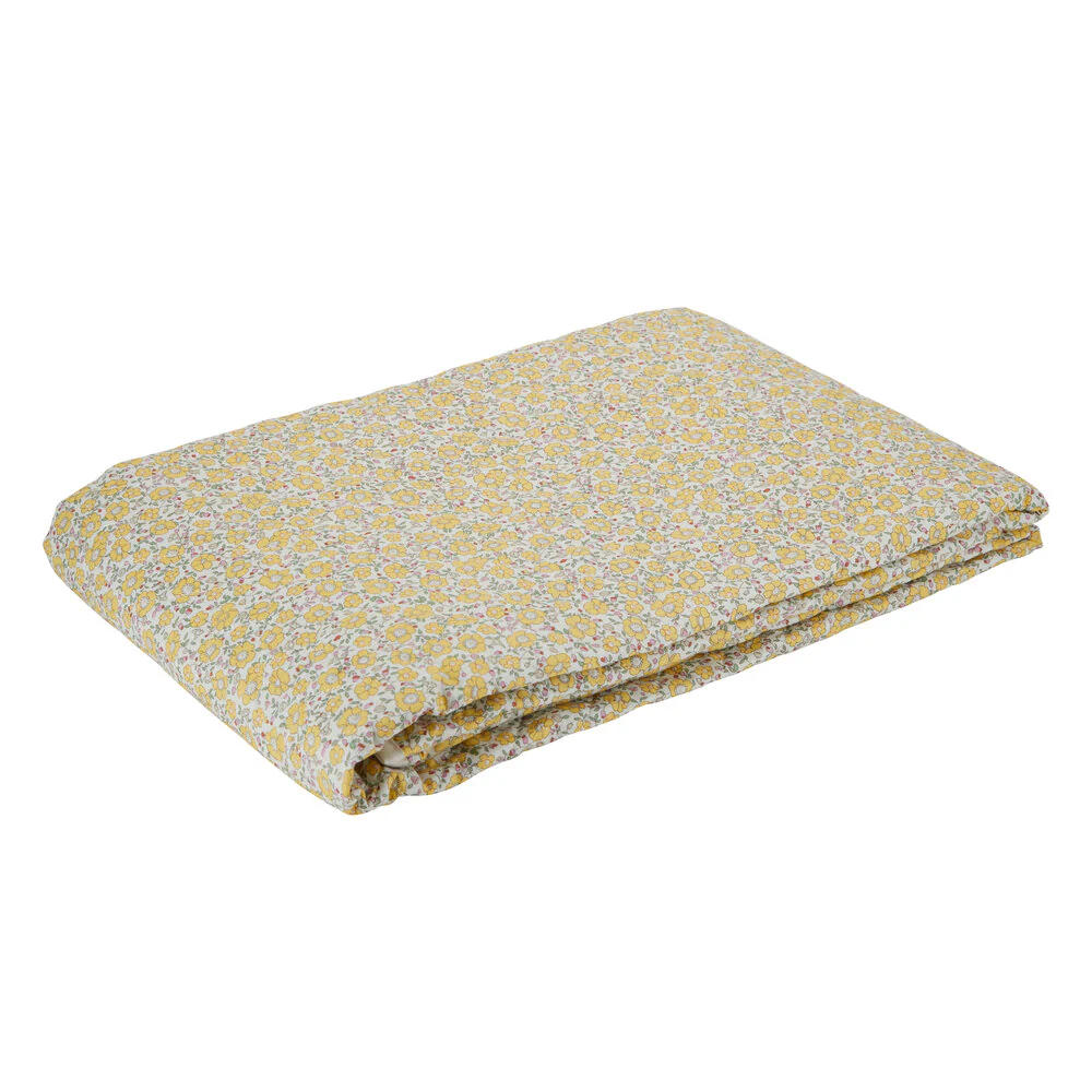 Bahne Interior  Quilted tæppe, blomster/gul - 136x210 cm