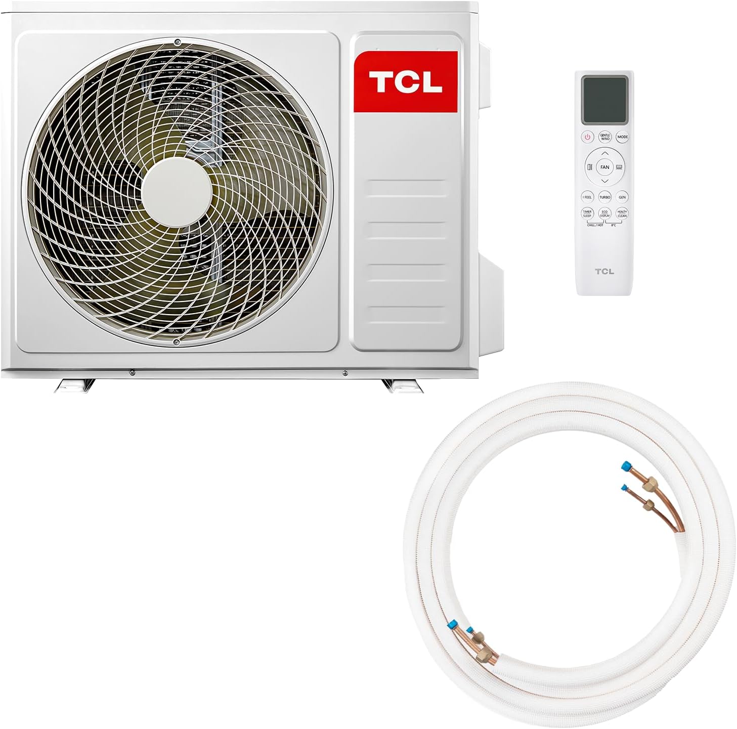 TCL Split Klimaanlage 24000 BTU (7,0 kW) Modell: BreezeIN mit Sprachsteuerung, WIFI für Räume bis 70m² 4 in 1: Heizen, Kühlen, Entfeuchten, Ventilieren inkl. 8°C Frostschutzmodus, Eco- & Turbomodus