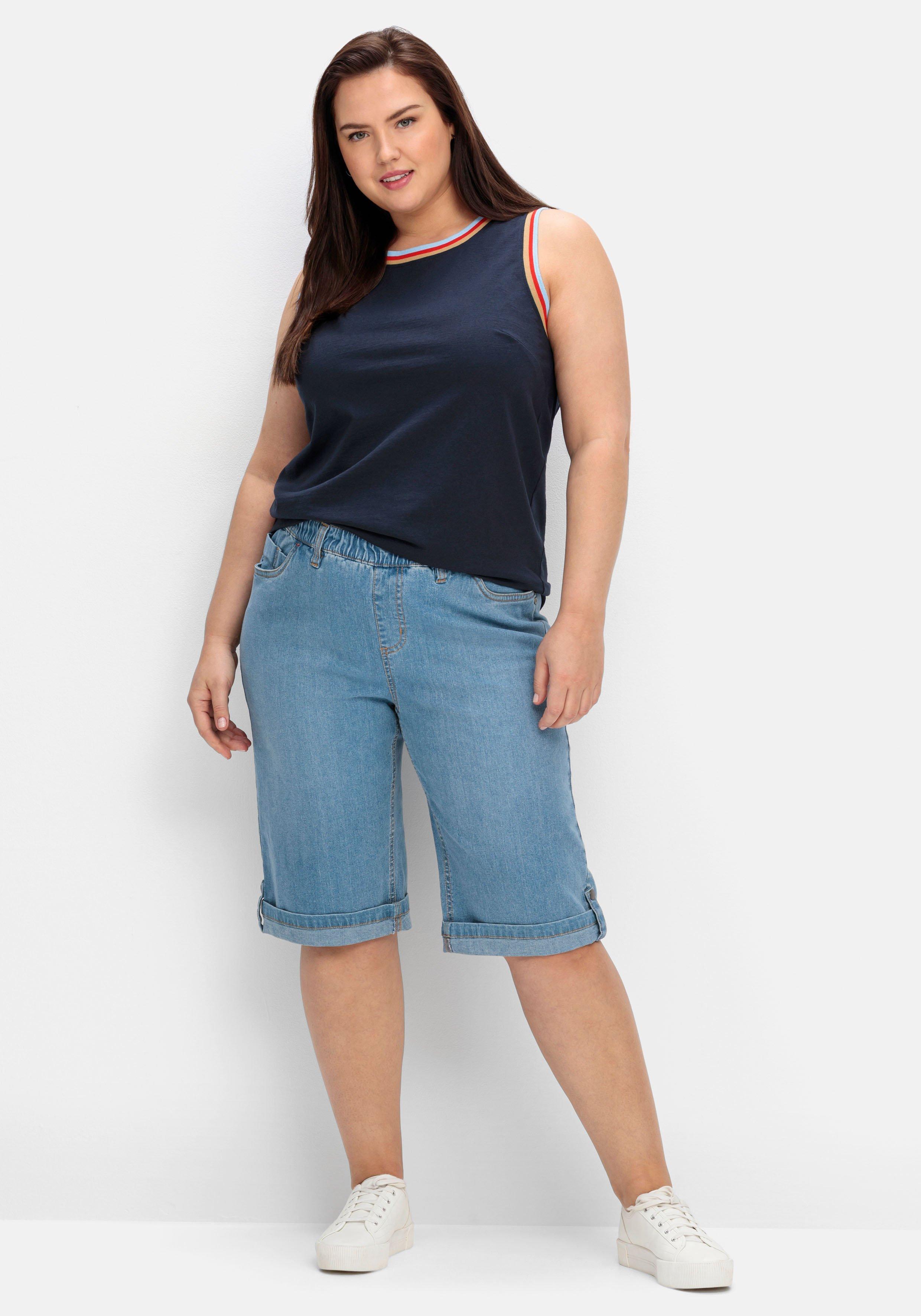 Jeans-Bermudas mit fixiertem Aufschlag
