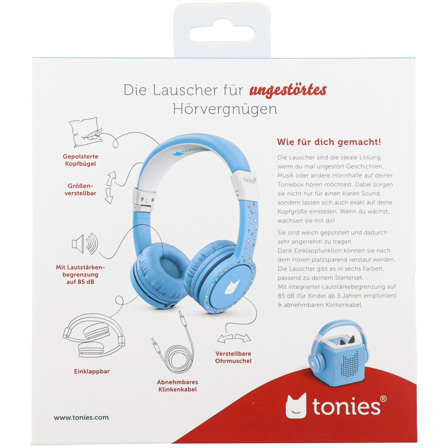 Tonies Lauscher Kinderkopfhörer (On-Ear, hellblau)