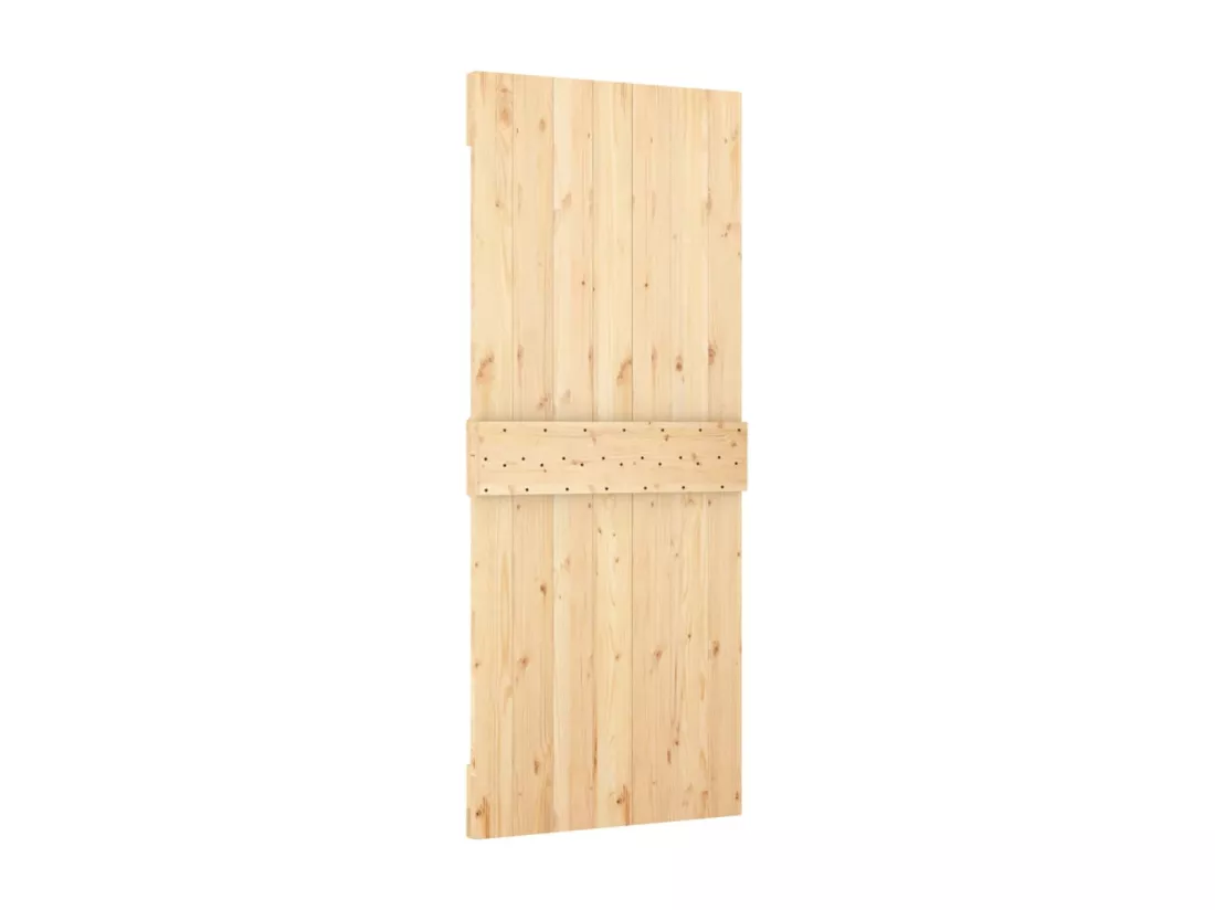Porte coulissante et kit de quincaillerie 85x210 cm pin massif