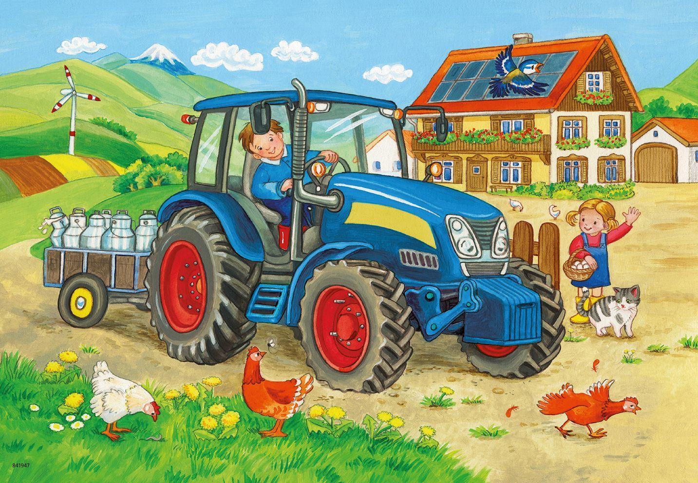 Puzzle BAUSTELLE UND BAUERNHOF 2x12-teilig