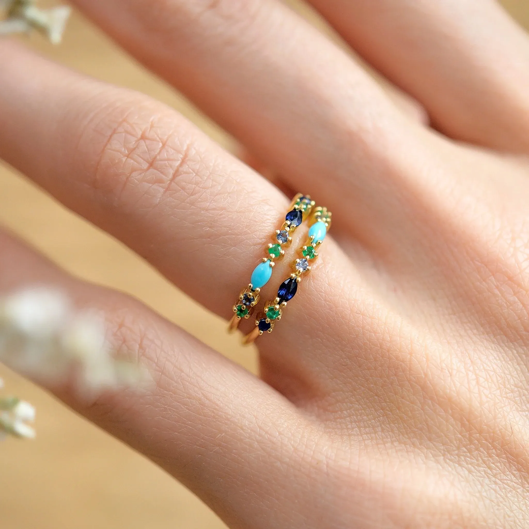 Bague Gaia 2 Bleue Sophie d'Agon