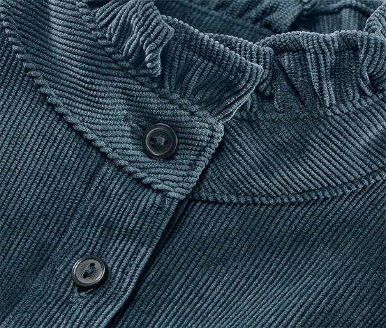 Cordbluse mit Rüschendetail