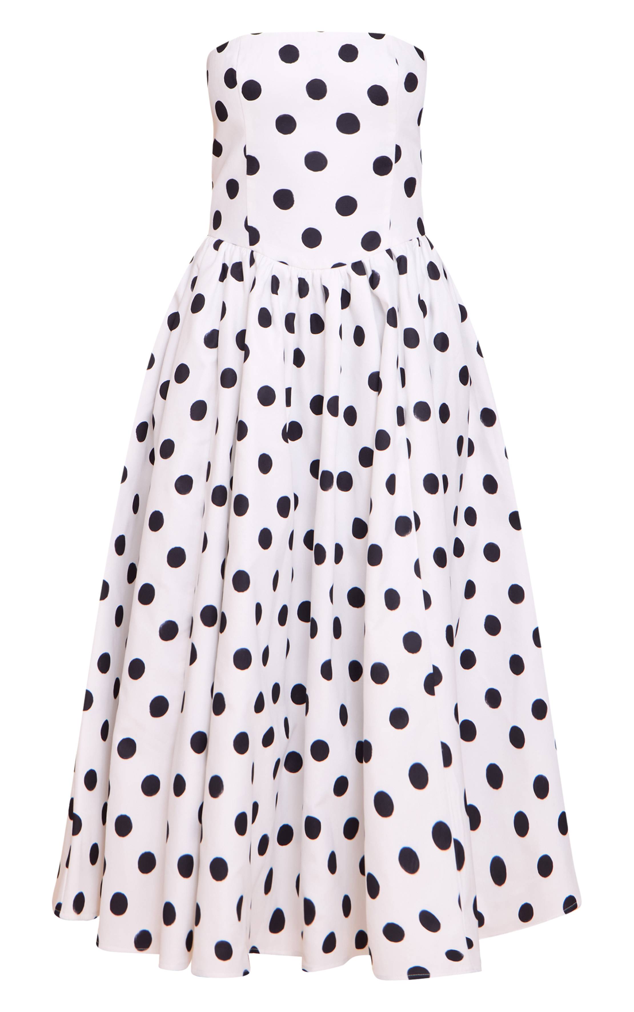 Monochrome Robe Patineuse Mi-longue À Bandeau Froncé En Tissu Tissé